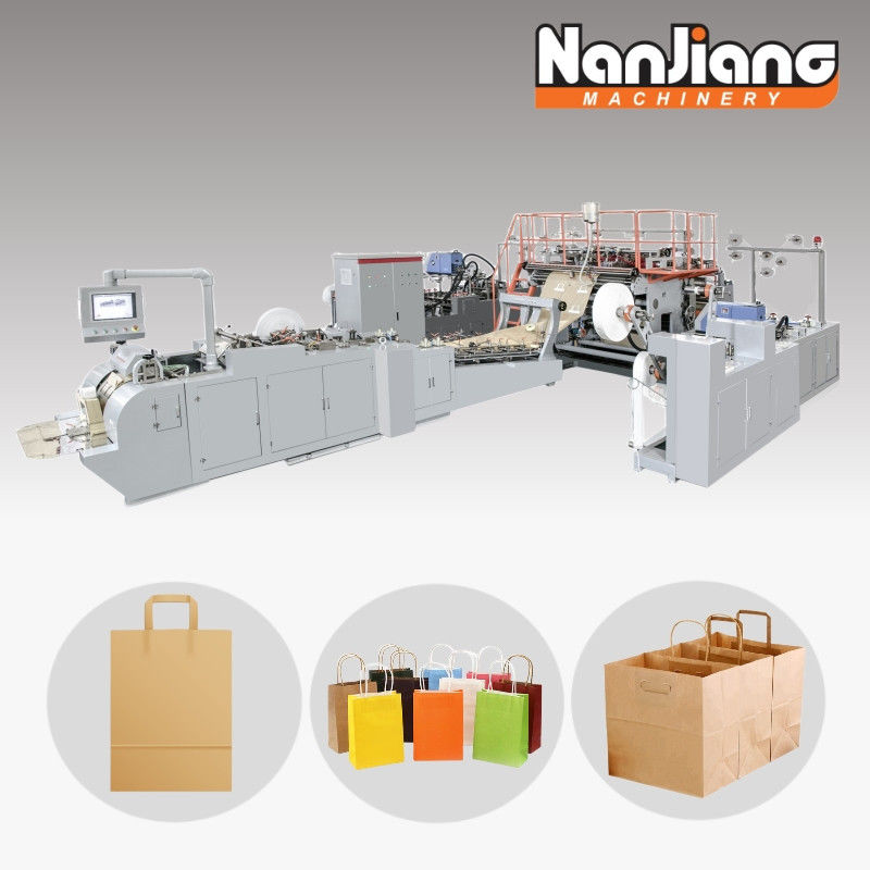 70-150 Pcs/Min Roll Fed Paper Bag With Handle Machine Automatic WFD-330